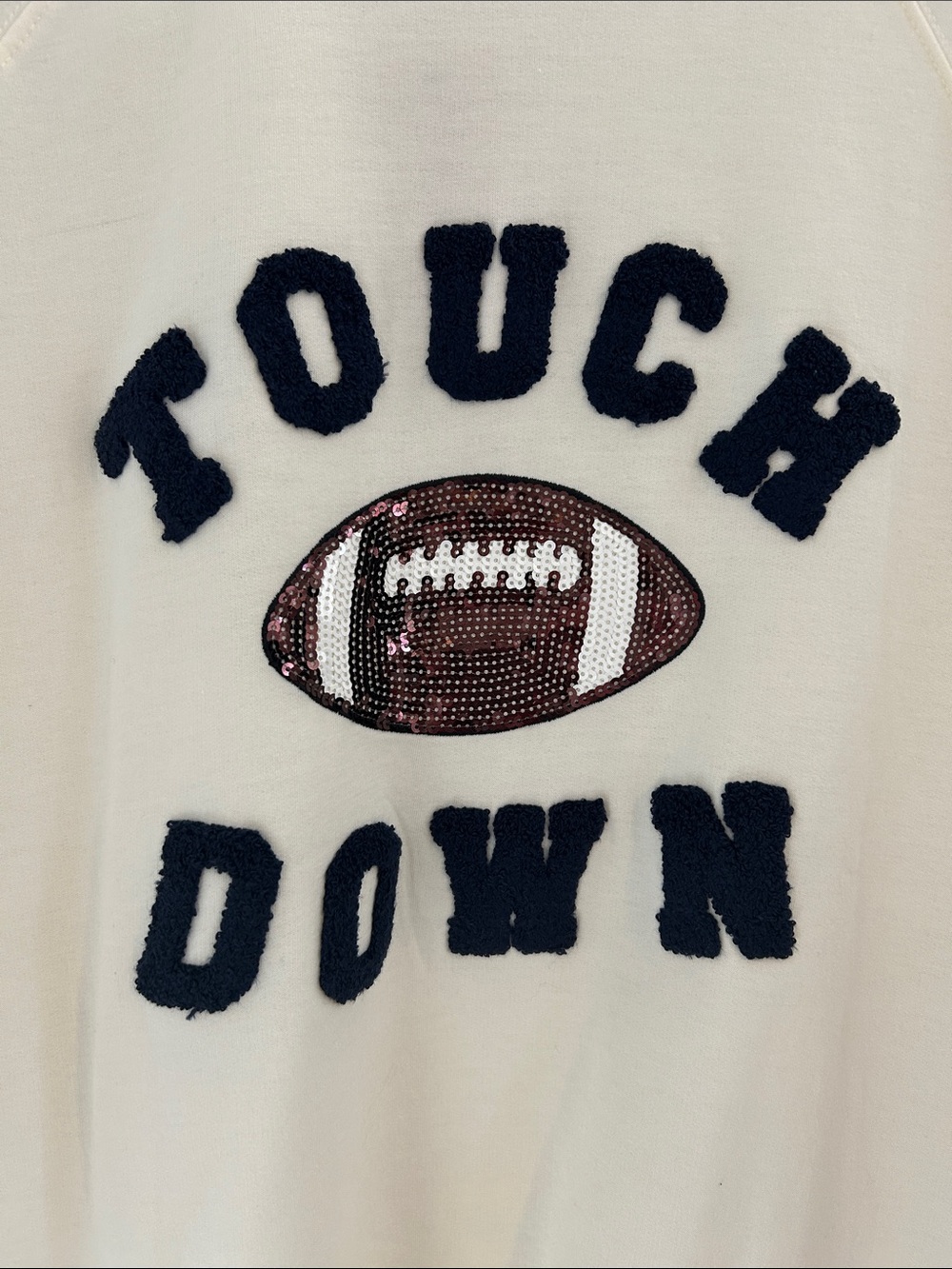 Cream "Touch Down" Football Graphic Sweatshirt - Picture 3 of 7